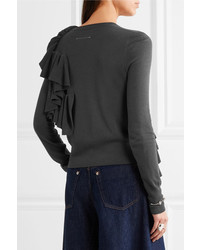 MM6 MAISON MARGIELA Ruffled Knitted Sweater Anthracite