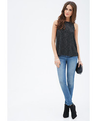 Forever 21 Contemporary Marled Metallic Knit Tank
