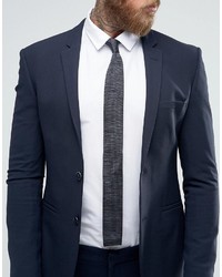 Asos Knitted Tie In Gray Marl