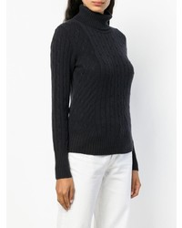 N.Peal Cable Knit Roll Neck Sweater