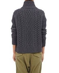 Nili Lotan Cable Knit Turtleneck Sweater Black