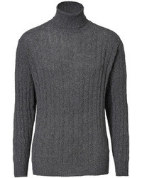 Etro Cashmere Classic Cable Knit Turtleneck Pullover