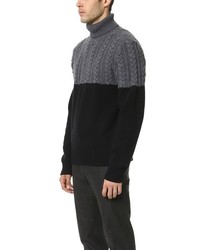 Ovadia & Sons Half Cable Turtleneck Sweater