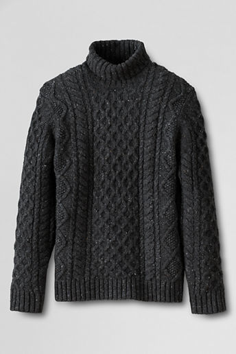 Lands' End Aran Cable Turtleneck Sweater | Where to buy & how to wear