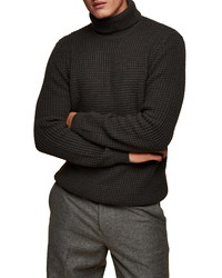 Topman Turtleneck Waffle Knit Sweater