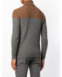 Eleventy Two Tone Cable Knit Sweater