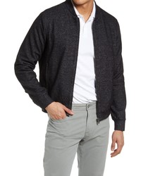 Charcoal Knit Wool Bomber Jacket