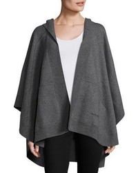 Charcoal Knit Wool Poncho