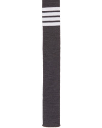 Thom Browne Grey Knit Four Bar Tie