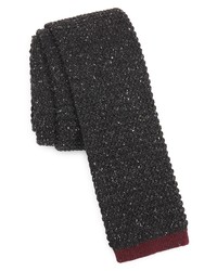 Ted Baker London Tipped Solid Knit Skinny Tie In Charcoal At Nordstrom