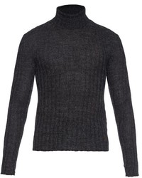 Charcoal Knit Wool Turtleneck