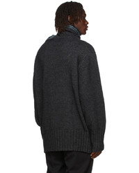 Y/Project Grey Blue Double Neck Oversized Sweater