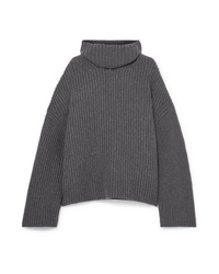 Nanushka Ribbed Wool Blend Turtleneck Sweater