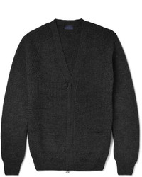 Charcoal Knit Zip Sweater