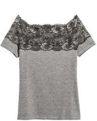 H&M Top With Lace Yoke