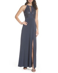 Morgan & Co. Lace Jersey Gown