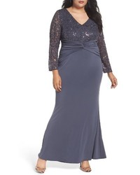 Marina Sequin Lace Jersey Mermaid Gown