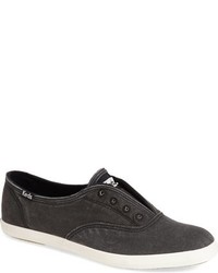 Charcoal Lace Slip-on Sneakers