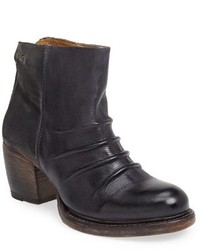 Charcoal Leather Ankle Boots