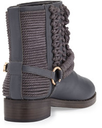 Ivy Kirzhner Bond Leather And Rope Ankle Boot Asphalt