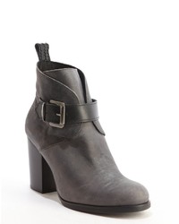Charles David Charcoal Leather Celo Buckle Detail Ankle Boots