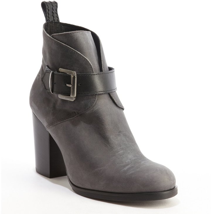 Charles David Charcoal Leather Celo Buckle Detail Ankle Boots | Where ...