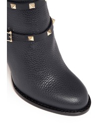 Nobrand Rockstud Harness Pebble Leather Ankle Boots