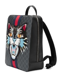 Gucci Gg Supreme Backpack With Angry Cat