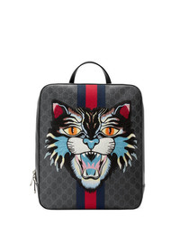 Gucci Gg Supreme Backpack With Angry Cat