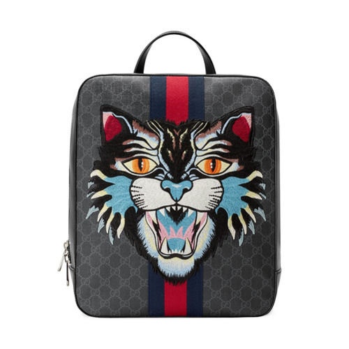 Gucci Gg Supreme Backpack With Angry Cat 1 816 farfetch