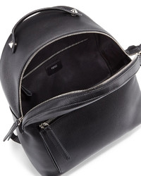 Fendi Leather Large Dome Backpack Black