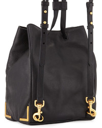 Badgley Mischka Linda Pebbled Leather Backpack Black