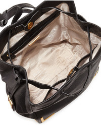 Badgley Mischka Linda Pebbled Leather Backpack Black