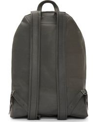Pb 0110 Gray Matte Leather Backpack