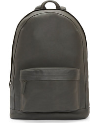 Pb 0110 Gray Matte Leather Backpack