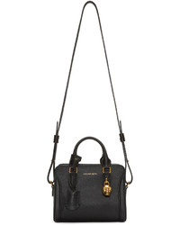 Alexander McQueen Black Leather Mini Padlock Bag