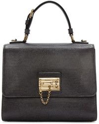 Dolce & Gabbana Grey Iguana Embossed Monica Bag