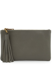 Lauren Merkin Small Leather Pouch Bag Wtassel Charcoal