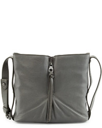 Westport Corporation Ziggy Leather Zip Front Shoulder Bag Granite