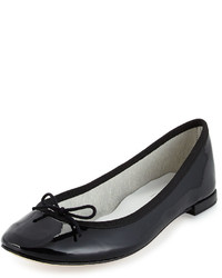 Charcoal Leather Ballerina Shoes