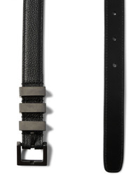 Saint Laurent 2cm Black Grained Leather Belt