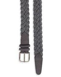 Canali Braided Leather Cotton Belt