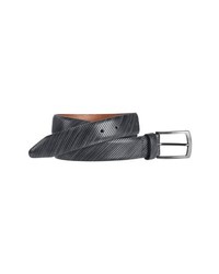 Johnston & Murphy Diagonal Embossed Leather Belt