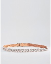 Pieces Lille Metallic Leather Belt