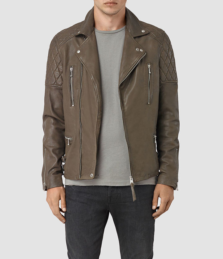AllSaints Yuku Leather Biker Jacket, $670 | AllSaints | Lookastic