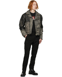 Diesel Black Faded Conway Leather Jacket