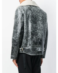 Undercover Faux Fur Collared Leather Jacket