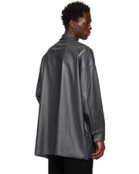N. Hoolywood Gray Half Coat Faux Leather Jacket