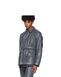 Dries Van Noten Grey Faux Leather Jacket