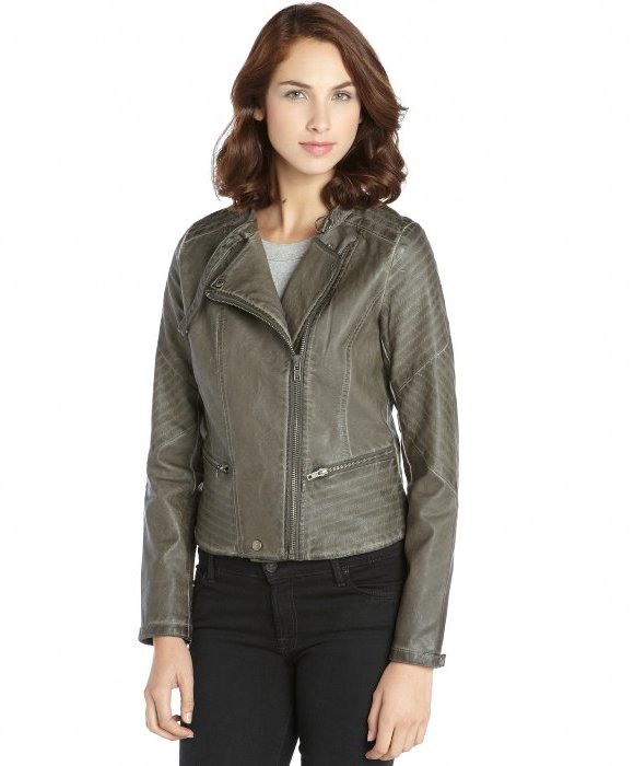 RD Style Charcoal Faux Leather Asymmetrical Zip Front Jacket | Where to ...